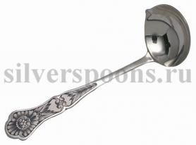 Серебряная ложка для соуса Черневой рисунок