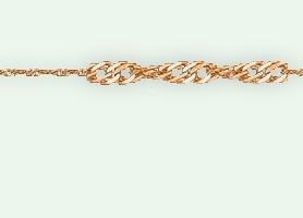 Цепь золотая плетение Панцирное-Сингапур арт. П230СзА2
