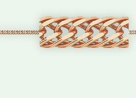 Золотая цепь и браслет плетение «Ромб свободный» арт. РС335А2